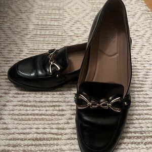 Naturalizer Black Loafers with Gold Chain